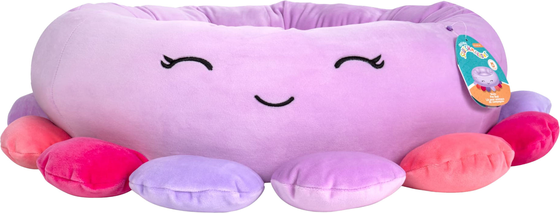 Angle View: Jazwares - Squishmallows 30-Inch Pet Bed - Buela the Octopus - Large