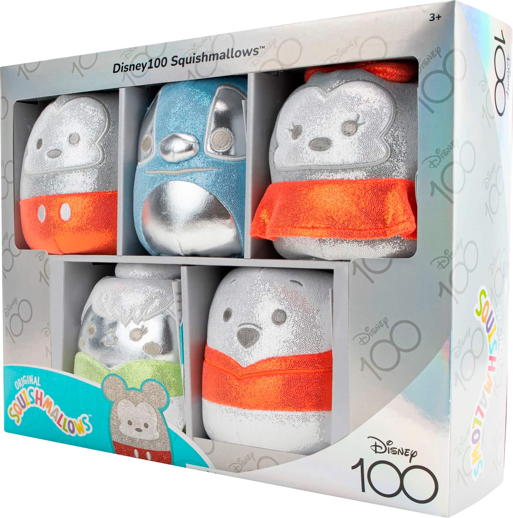 Angle. Jazwares - Disney 100 Original Squishmallows 5 Pack - 5" Plush.