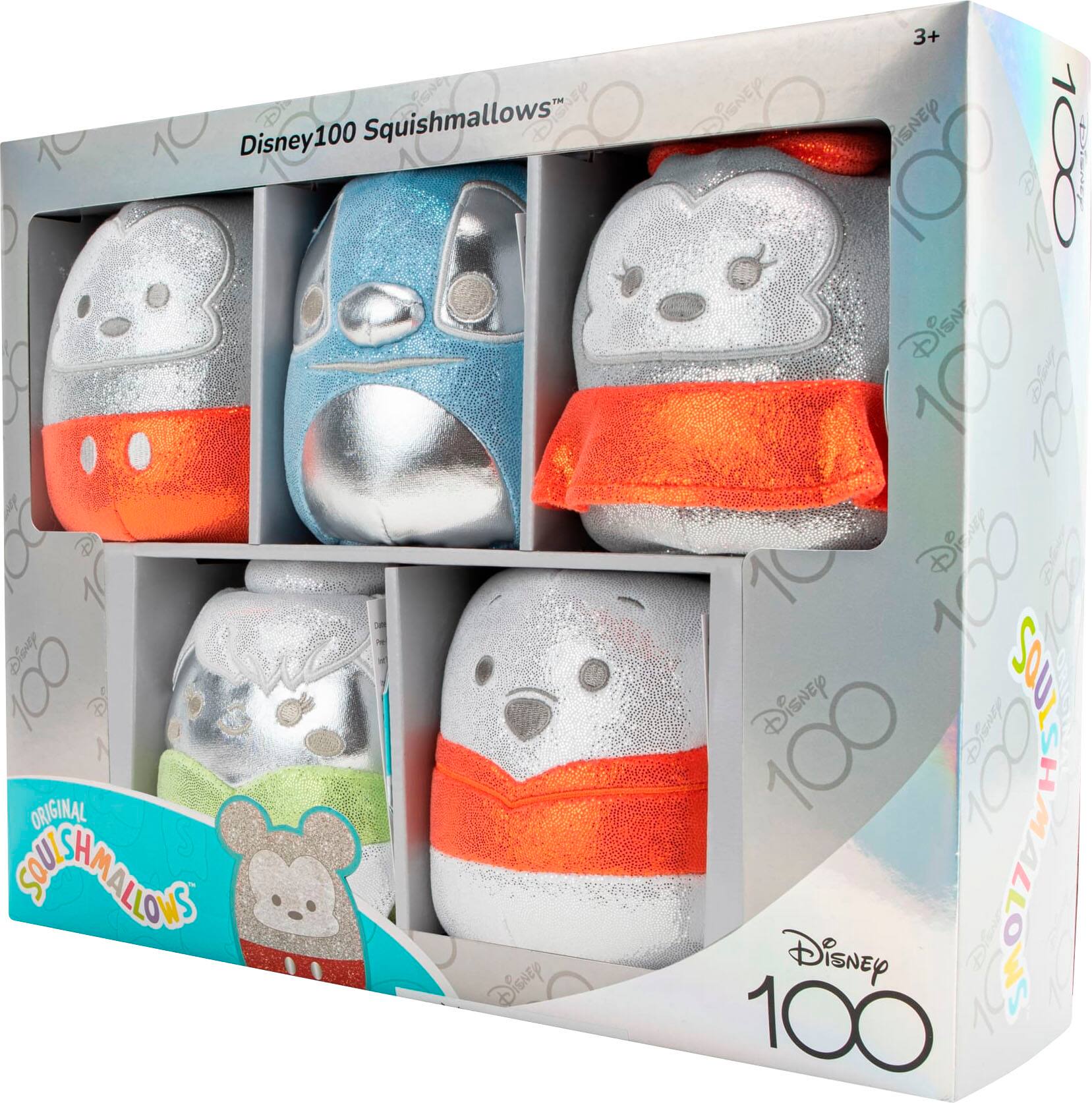 Angle. Jazwares - Disney 100 Original Squishmallows 5 Pack - 5" Plush.