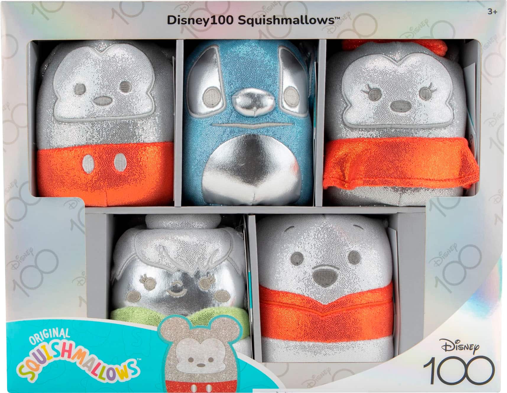 Front. Jazwares - Disney 100 Original Squishmallows 5 Pack - 5" Plush.