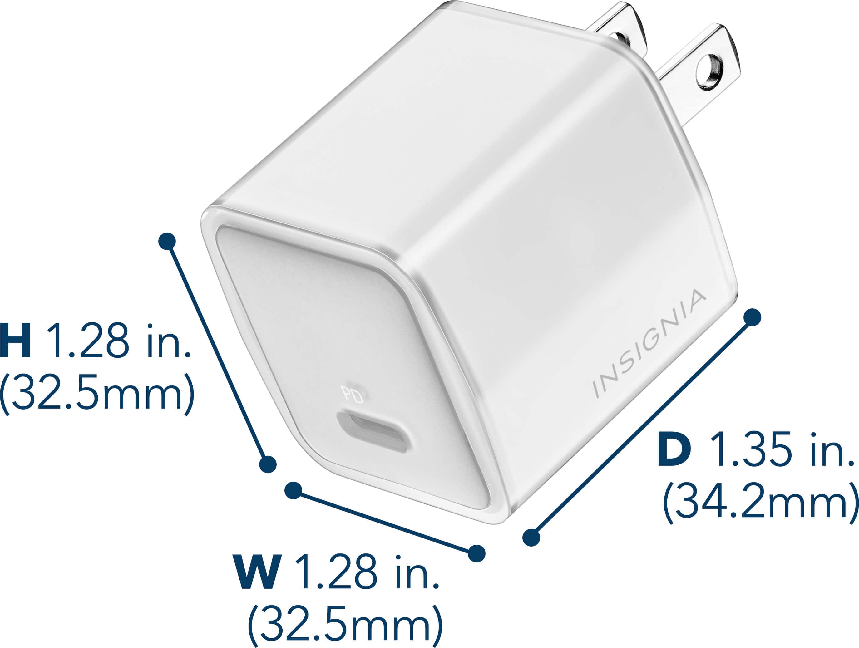 Alt View 27. Insignia™ - 30W USB-C Foldable Compact Wall Charger Bundle with 6’ USB-C to C cable for Smartphones, Tablets and More - White.