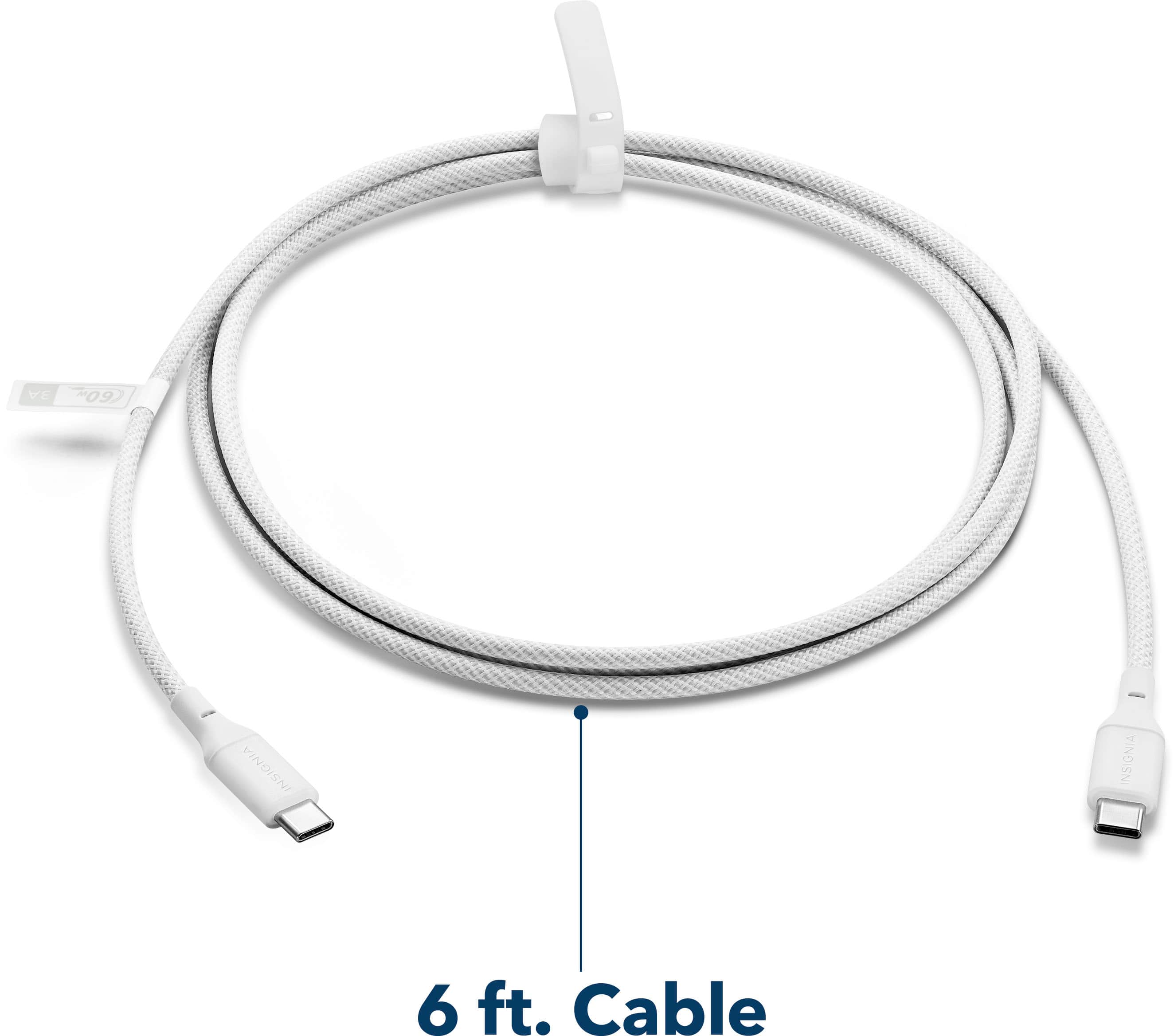 Alt View 25. Insignia™ - 30W USB-C Foldable Compact Wall Charger Bundle with 6’ USB-C to C cable for Smartphones, Tablets and More - White.