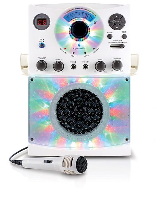 Front Zoom. Singing Machine - Bluetooth & CD+G Karaoke System - White.