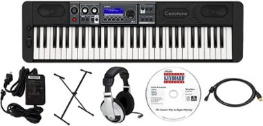 Casio - CT-S500 EPA 61 Key Keyboard with Stand, AC Adapter, Headphones, and Software - Black - Front_Zoom