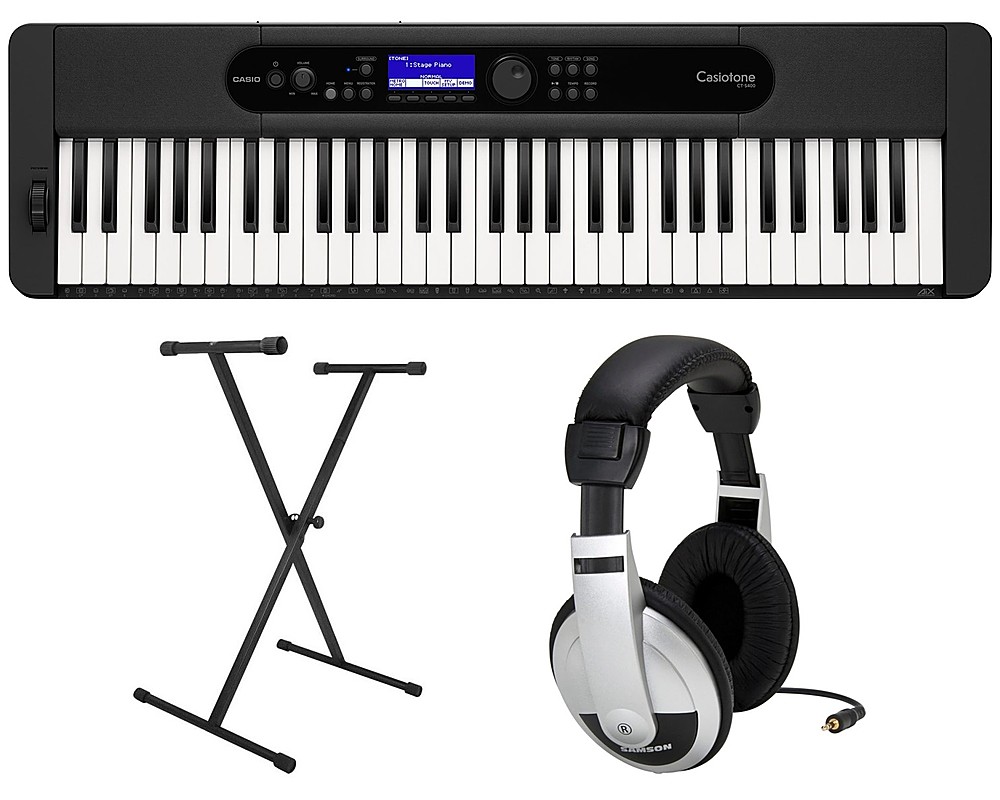 Casio CT-S400 Premium Pack with 61 Key Keyboard, Stand, AC Adapter, and  Headphones Black CAS CTS400 PPK - Best Buy