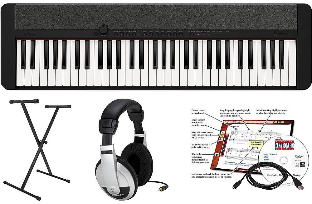 Addiction Torden Spytte ud Casio CTS1BK EPA 61 Key Keyboard with Stand, AC Adapter, Headphones, and  Software Black CAS CTS1BK EPA - Best Buy