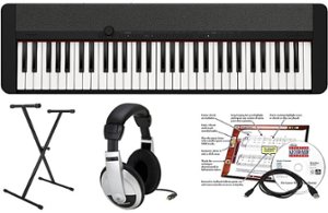 Casio - CT-S1BK EPA 61 Key Keyboard with Stand, AC Adapter, Headphones, and Software - Black - Front_Zoom