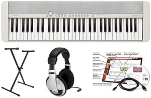 Casio - CT-S1WE EPA 61 Key Keyboard with Stand, AC Adapter, Headphones, and Software - White - Front_Zoom