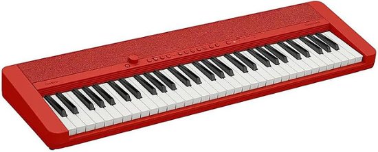 Front Zoom. Casio - CT-S1 Portable Keyboard with 61 Keys - Red.