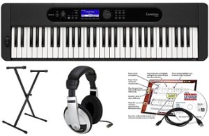 Casio - CT-S400 EPA 61 Key Keyboard with Stand, AC Adapter, Headphones, and Software - Black - Front_Zoom