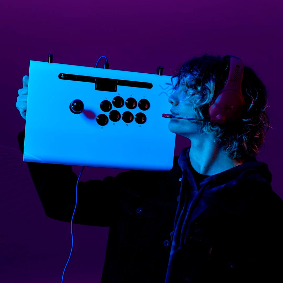 Alt View 19. PDP - Victrix Pro FS Arcade Fight Stick For PlayStation 5, PlayStation 4, and PC - White.