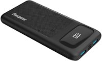 Energizer - Ultimate Lithium 10,000 mAh 3-Port 22.5W Fast PD USB-C Universal Portable Battery Charger Power Bank with LCD Display - Black - Front_Zoom