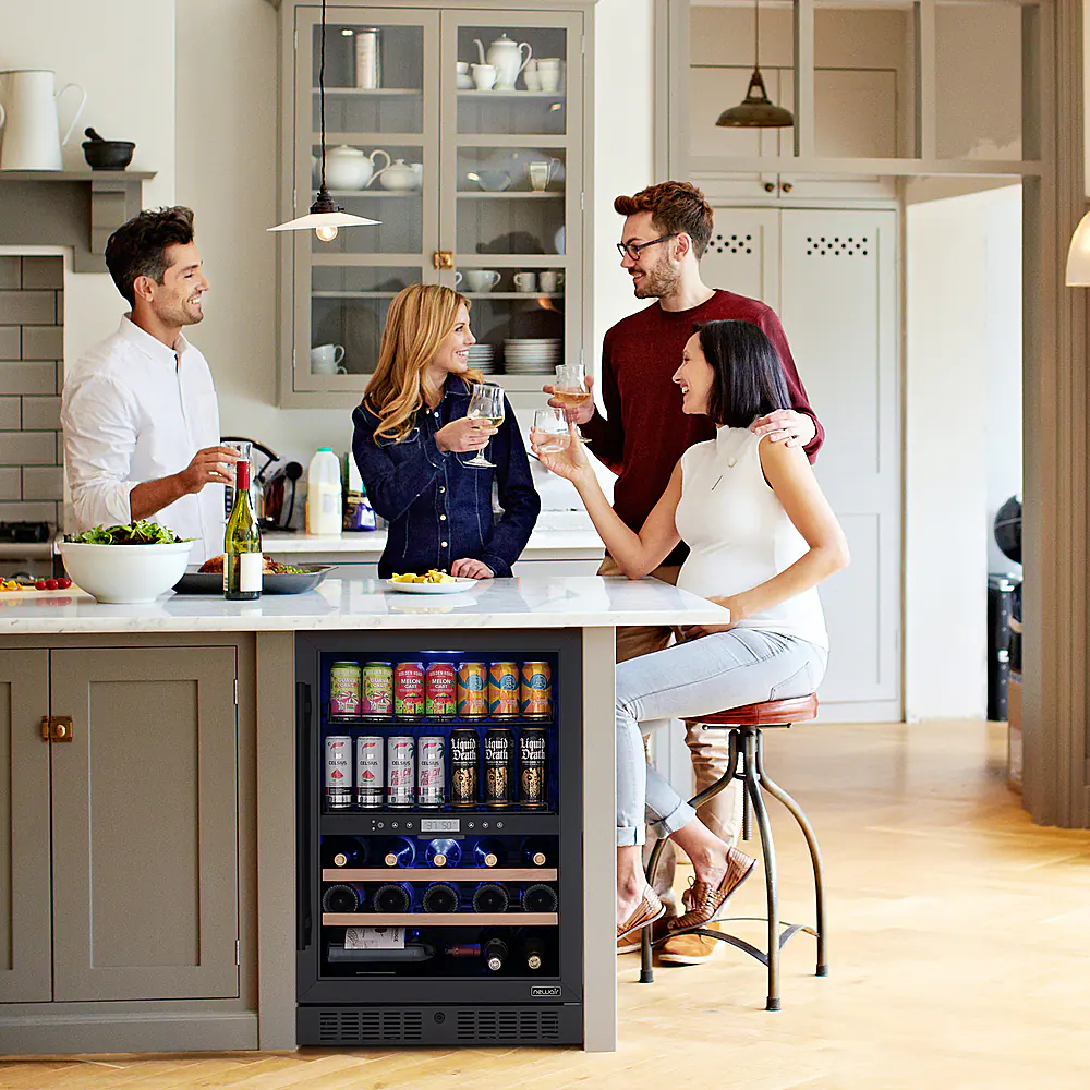 Alt View 11. NewAir - 24" 24 Bottle & 100 Can Wine and Bever Refrigerator with Splitshelf Adjustable Racks.