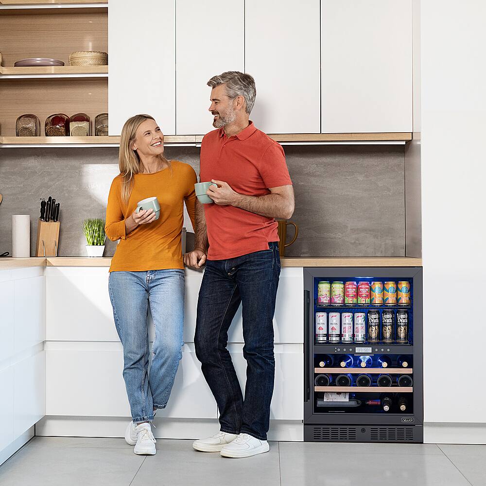 Alt View 12. NewAir - 24" 24 Bottle & 100 Can Wine and Bever Refrigerator with Splitshelf Adjustable Racks.