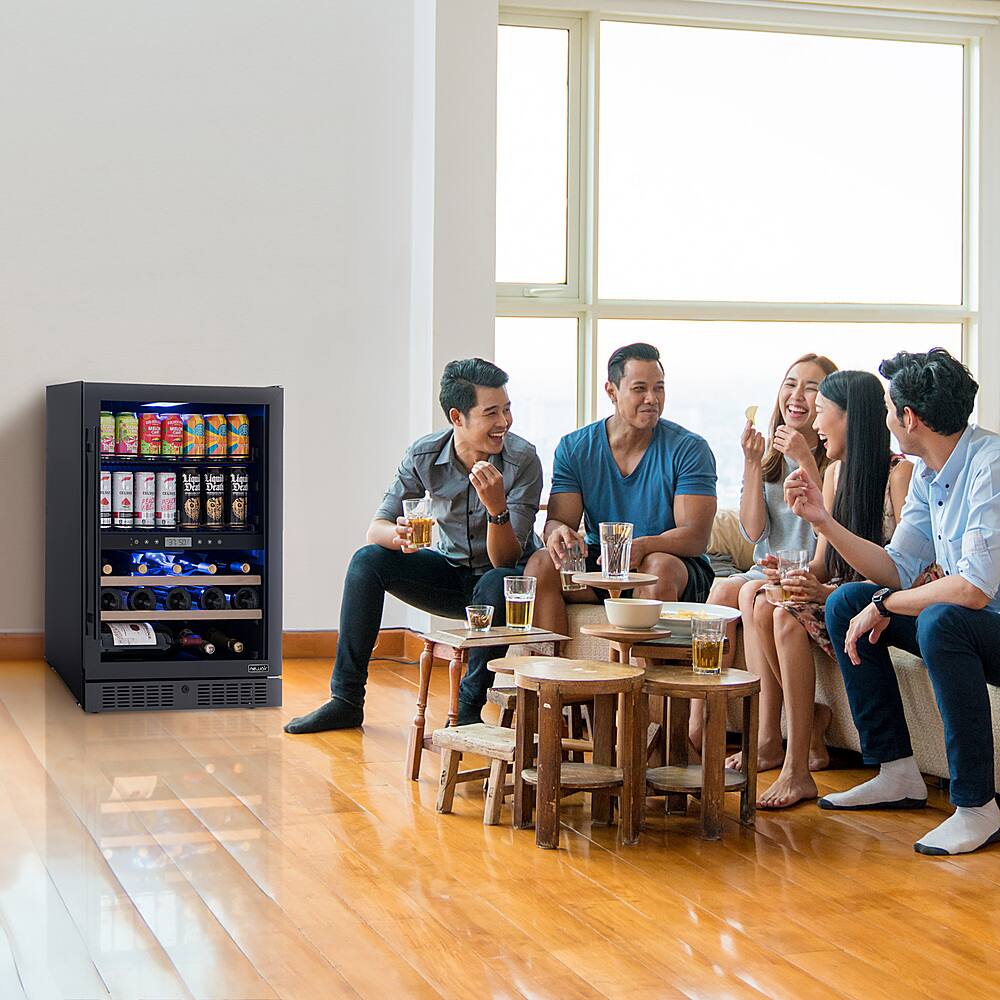 Alt View 13. NewAir - 24" 24 Bottle & 100 Can Wine and Bever Refrigerator with Splitshelf Adjustable Racks.