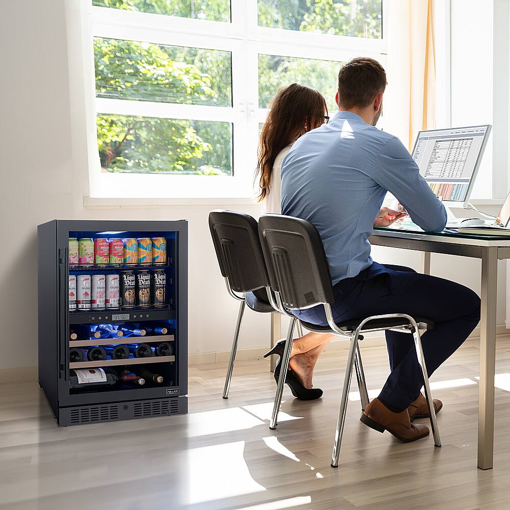 Alt View 14. NewAir - 24" 24 Bottle & 100 Can Wine and Bever Refrigerator with Splitshelf Adjustable Racks.