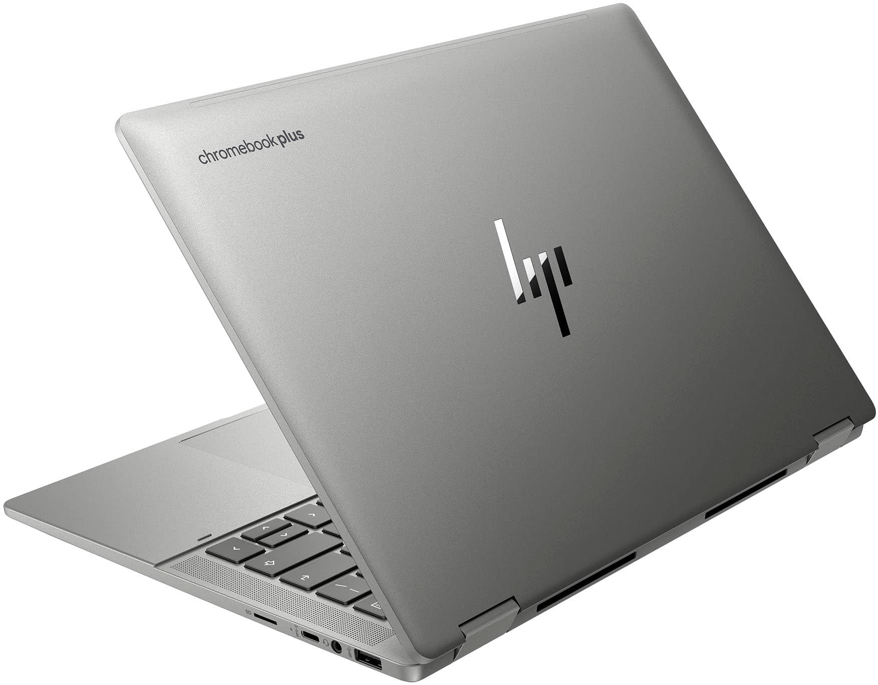 Alt View 3. HP - 2-in-1 14" Wide Ultra XGA Touch-Screen Chromebook Plus Laptop with Google AI - Intel Core i3 - 8GB Memory - 256GB SSD - Mineral Silver.