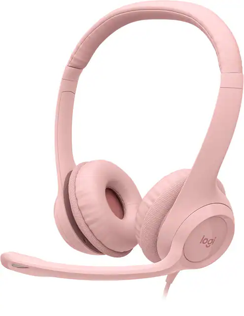 Logitech H390 Wired USB On Ear Stereo Headphones Rose 981 001280 Best Buy