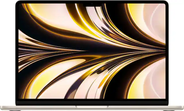Front. Apple - Geek Squad Certified Refurbished MacBook Air 13.6" Laptop - Apple M2 chip - 8GB Memory - 512GB SSD - Starlight.