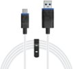 Insignia™ - Extra-long 15' USB-C Charge and Play Cable for PlayStation 5 DualSense controllers and other USB devices - White/Black/Blue
