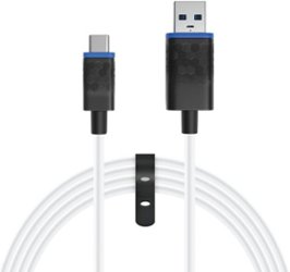 Insignia™ - Extra-long 15' USB-C Charge and Play Cable for PlayStation 5 DualSense controllers and other USB devices - White/Black/Blue - Alt_View_Zoom_11