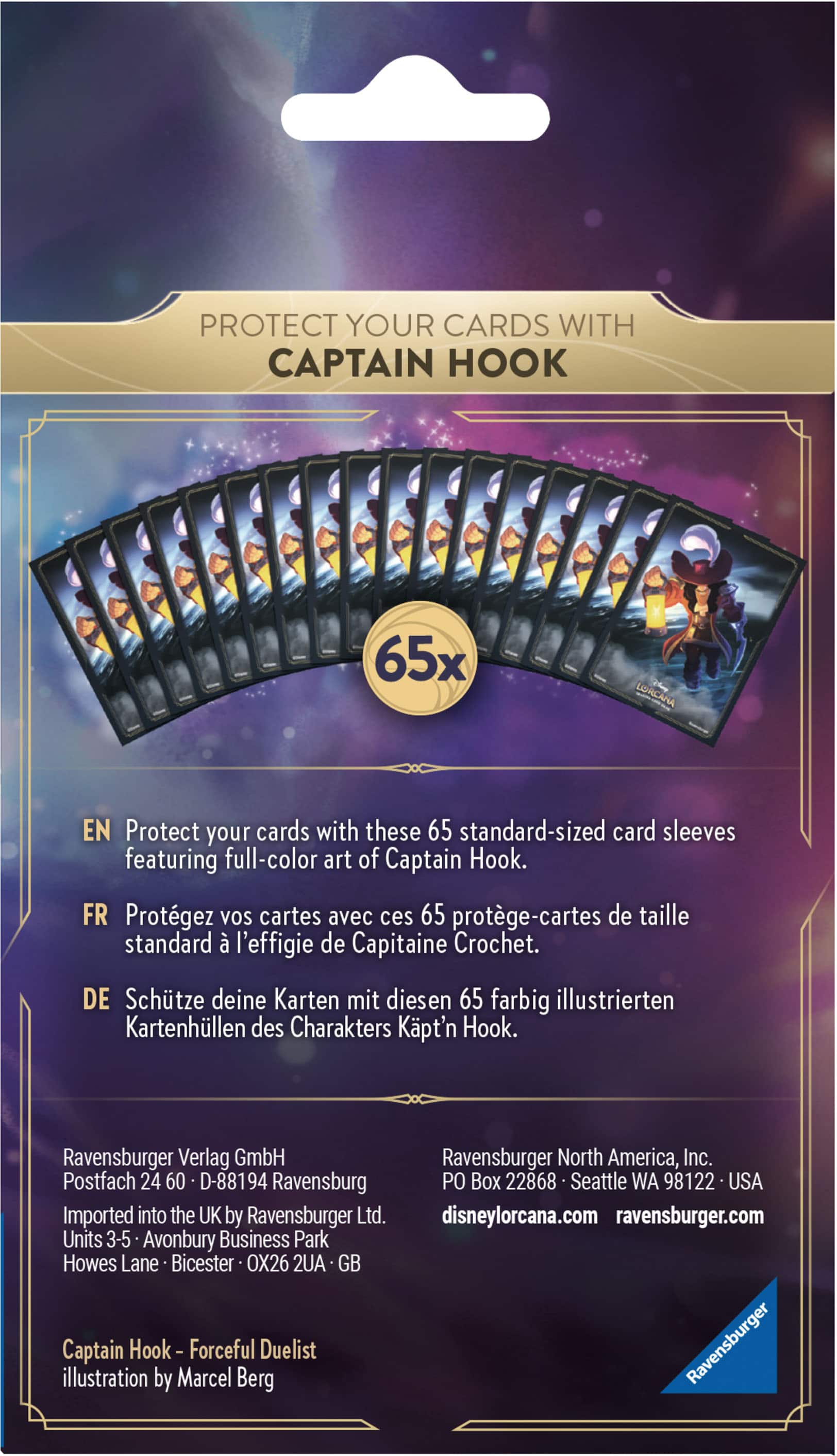 Alt View 12. Disney - Lorcana Card Sleeve Pack (Captain Hook).