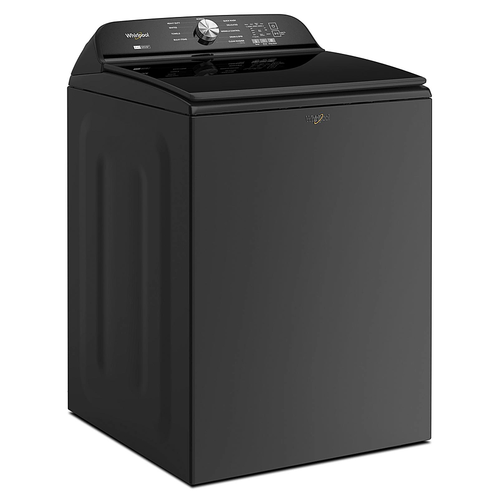 Angle View: Whirlpool - 5.3 Cu. Ft. High Efficiency Top Load Washer with 2 in 1 Removable Agitator - Volcano Black