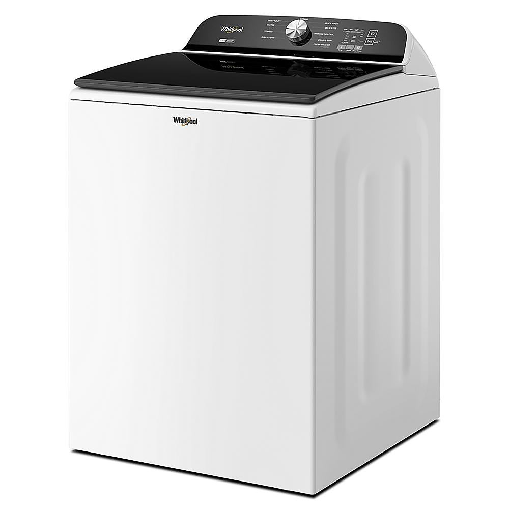 Angle View: Whirlpool - 5.3 Cu. Ft. High Efficiency Top Load Washer with 2 in 1 Removable Agitator - White