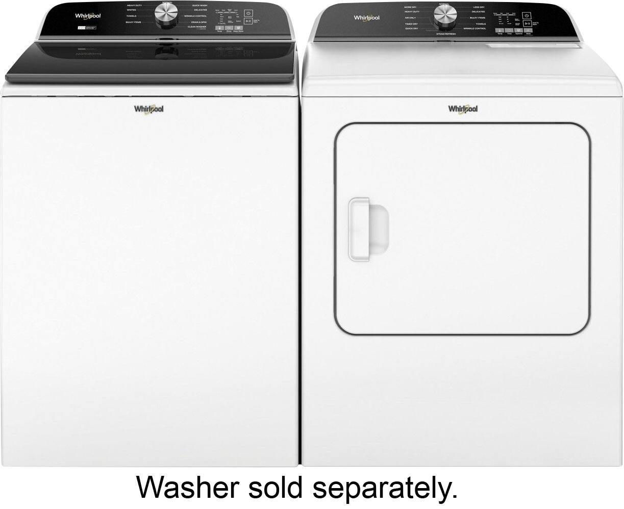 Alt View 13. Whirlpool - 7.0 Cu. Ft. Electric Dryer with Moisture Sensor - White.