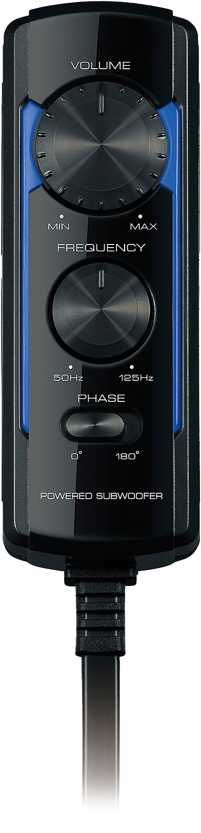 Back View: KENWOOD -Compact 8" Subwoofer with Enclosure and integrated 250W Amplifier - Black