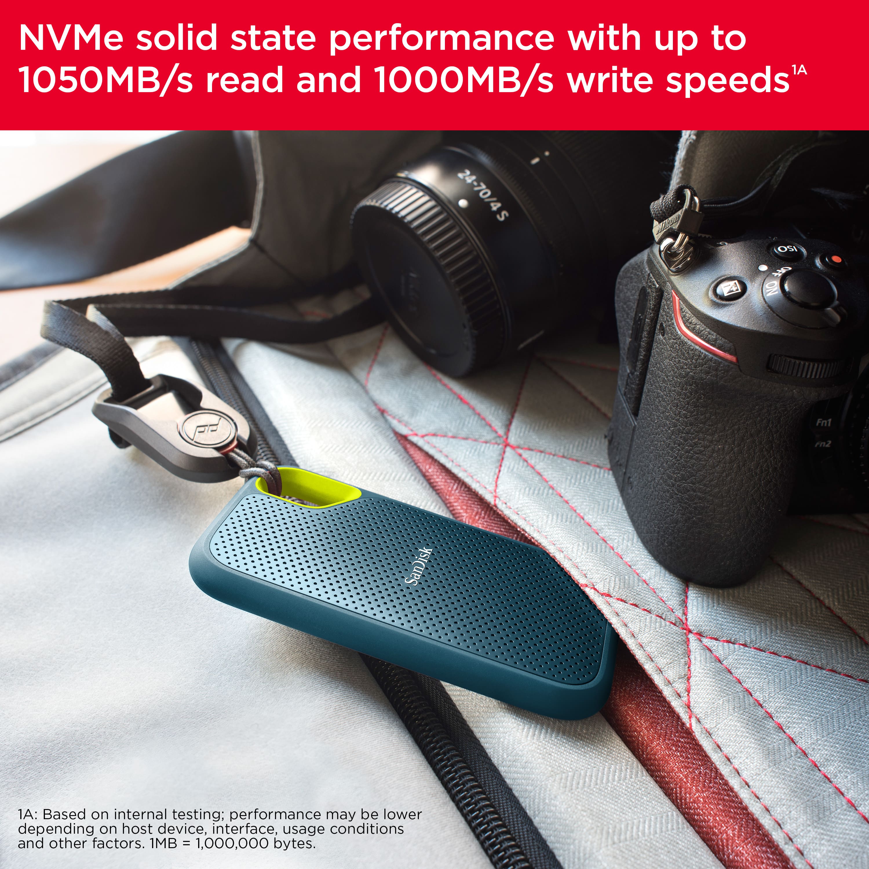 "NVMe solid state performance with up to 1050MB/s read and 1000MB/s write speeds"