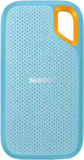 Front. SanDisk - Extreme Portable 4TB External USB-C NVMe SSD - Sky Blue.