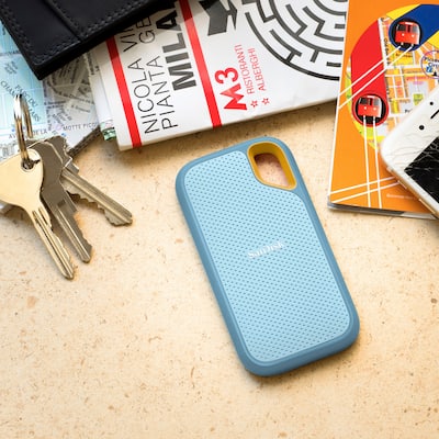 SANDISK Extreme Portable 4TB External USB C NVMe SSD Sky Blue SANDISK Extreme Portable 4TB External USB C NVMe SSD Sky Blue