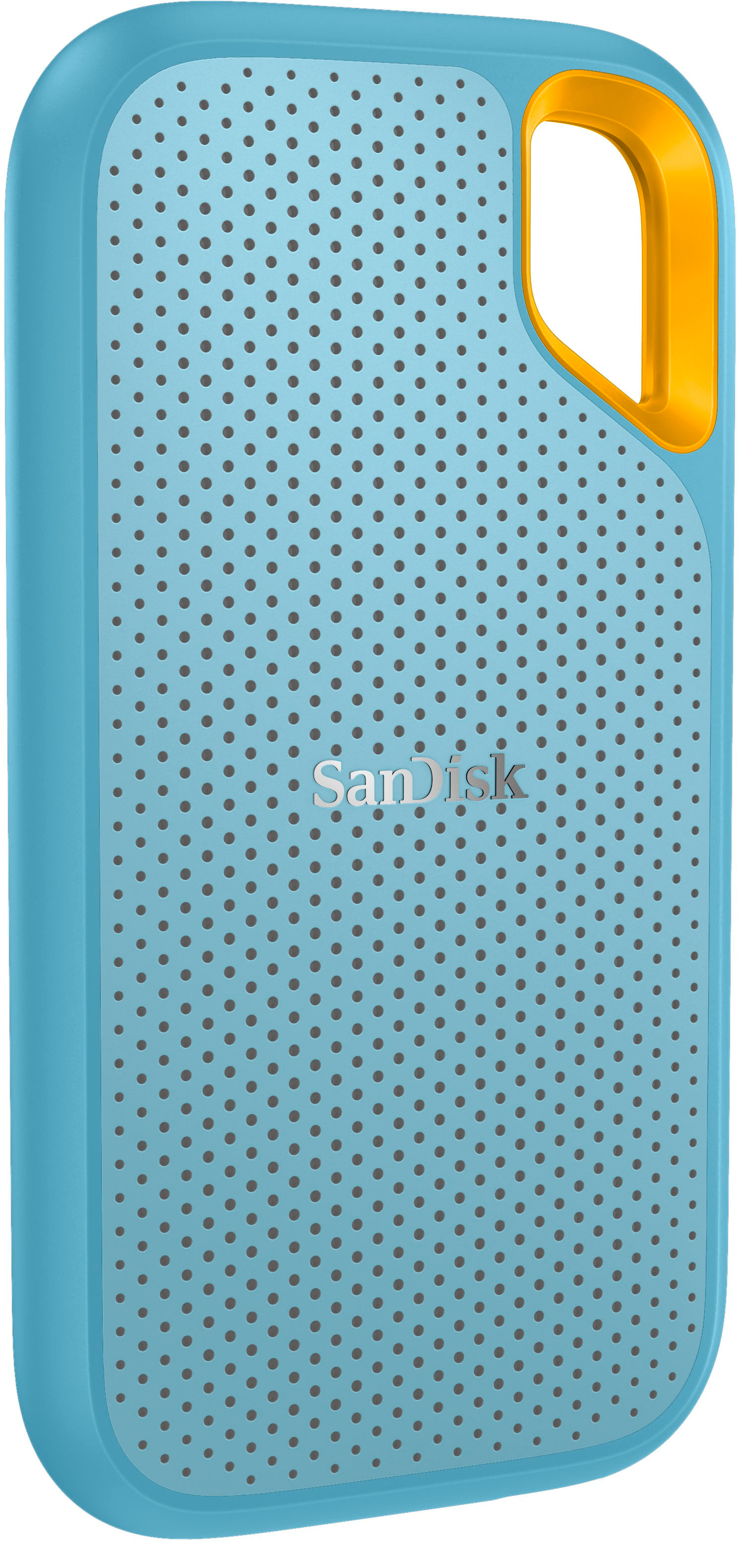 Angle View: Samsung - T7 1TB External USB 3.2 Gen 2 Portable SSD with Hardware Encryption - Indigo Blue