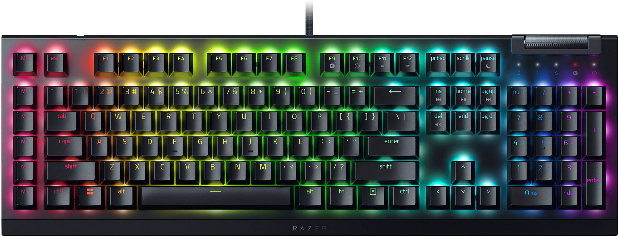 

Razer - BlackWidow V4 X Full Size Wired Mechanical Green Switch Gaming Keyboard with Chroma RGB - Black