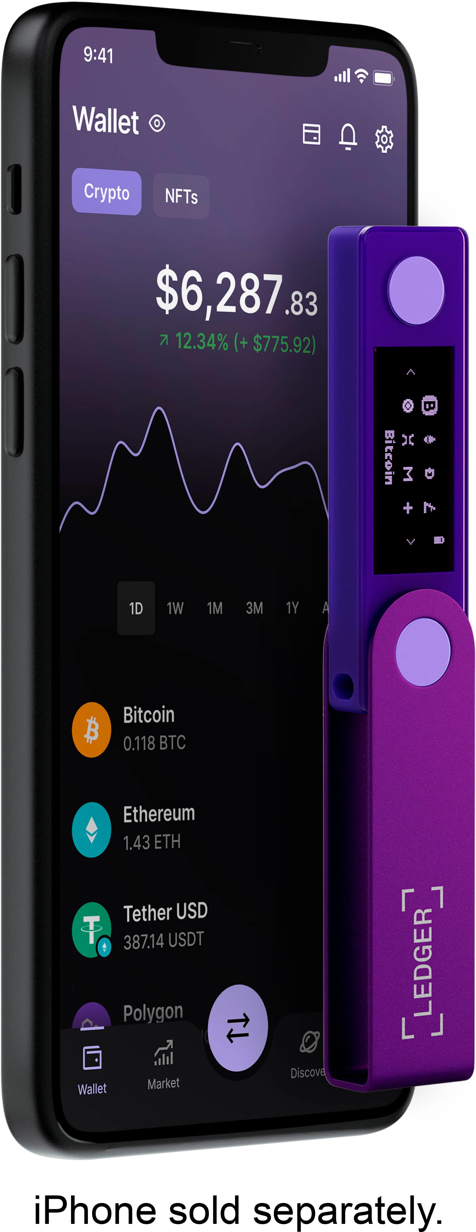 Alt View 15. Ledger - Nano X Crypto Hardware Wallet - Amethyst Purple.