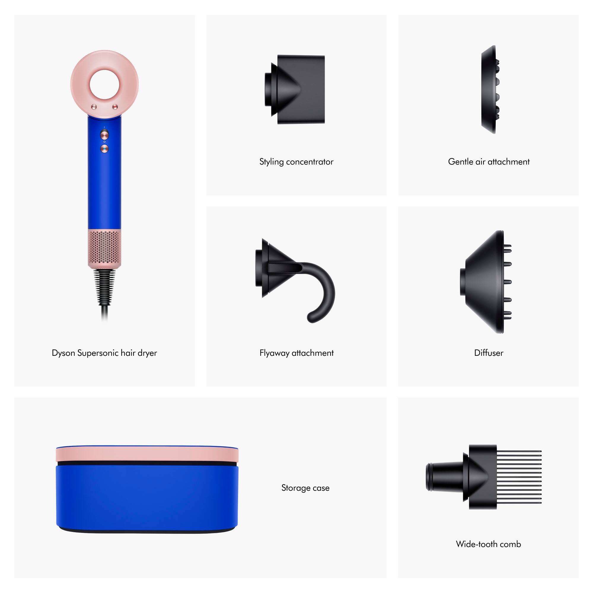 Alt View 11. Dyson - Supersonic Hair Dryer - Ultra blue/Blush pink.