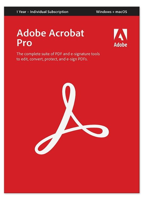 Front. Adobe - Acrobat Pro PDF Software.