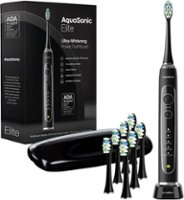 AquaSonic - Elite - Wireless Rechargeable Electric Toothbrush with Travel Case, 5 Modes, 8 Brush Heads - Black - Angle_Zoom