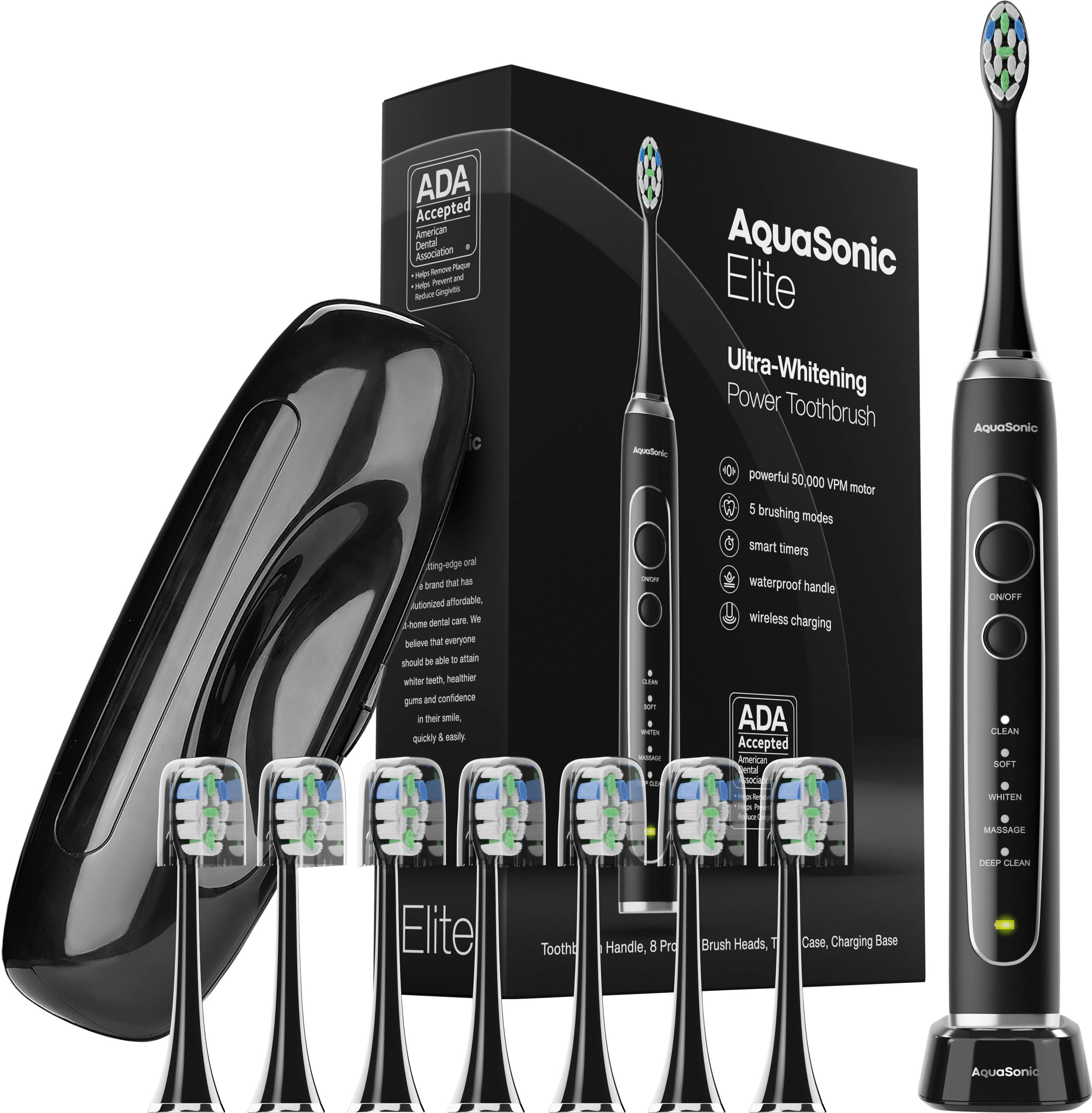 AquaSonic Elite Series Electric Toothbrush Black AS-ELITE-BK - Best Buy