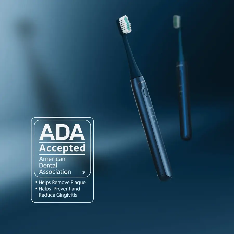 The text on the image is grouped and corrected as follows:

"ADA Accepted American Dental Association Helps Remove Plaque Helps Prevent and Reduce Gingivitis."
