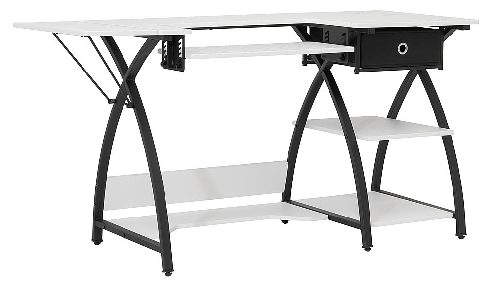 Best Buy: Studio Designs Comet Sewing Table with Grid Top and Storage  Black/White 13336
