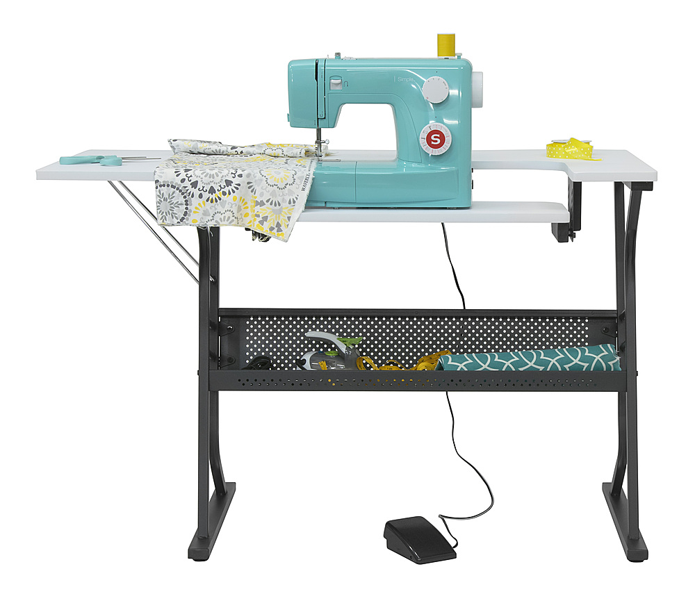 Studio Designs Eclipse Sewing Machine Table, White/Black