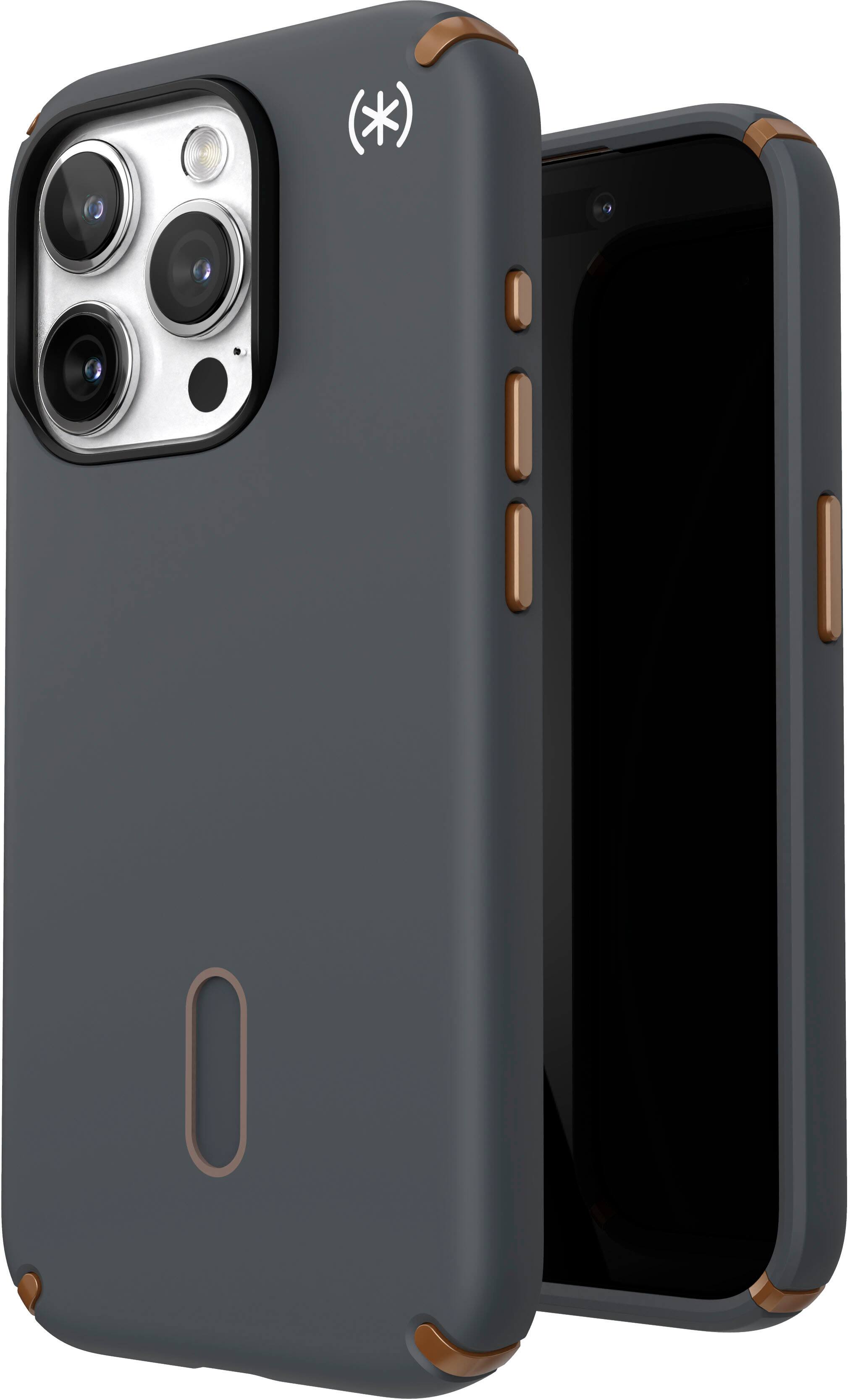 Alt View 1. Speck - Presidio2 Pro ClickLock Case with Magsafe for Apple iPhone 15 Pro - Charcoal/Cool Bronze.
