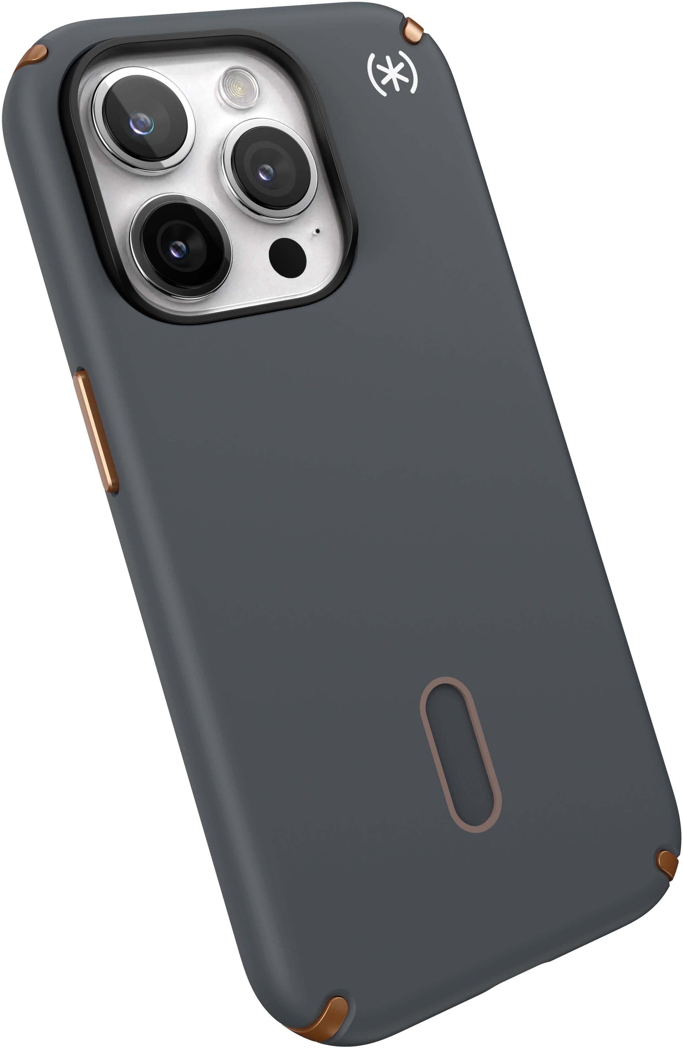 Alt View 2. Speck - Presidio2 Pro ClickLock Case with Magsafe for Apple iPhone 15 Pro - Charcoal/Cool Bronze.
