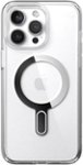 Front. Speck - Presidio Perfect-Clear ClickLock Case with MagSafe for Apple iPhone 15 Pro Max - Clear/Chrome.