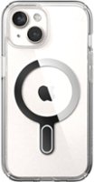 Speck - Presidio Perfect-Clear ClickLock Case with MagSafe for Apple iPhone 15/14/13 - Clear/Chrome - Front_Zoom