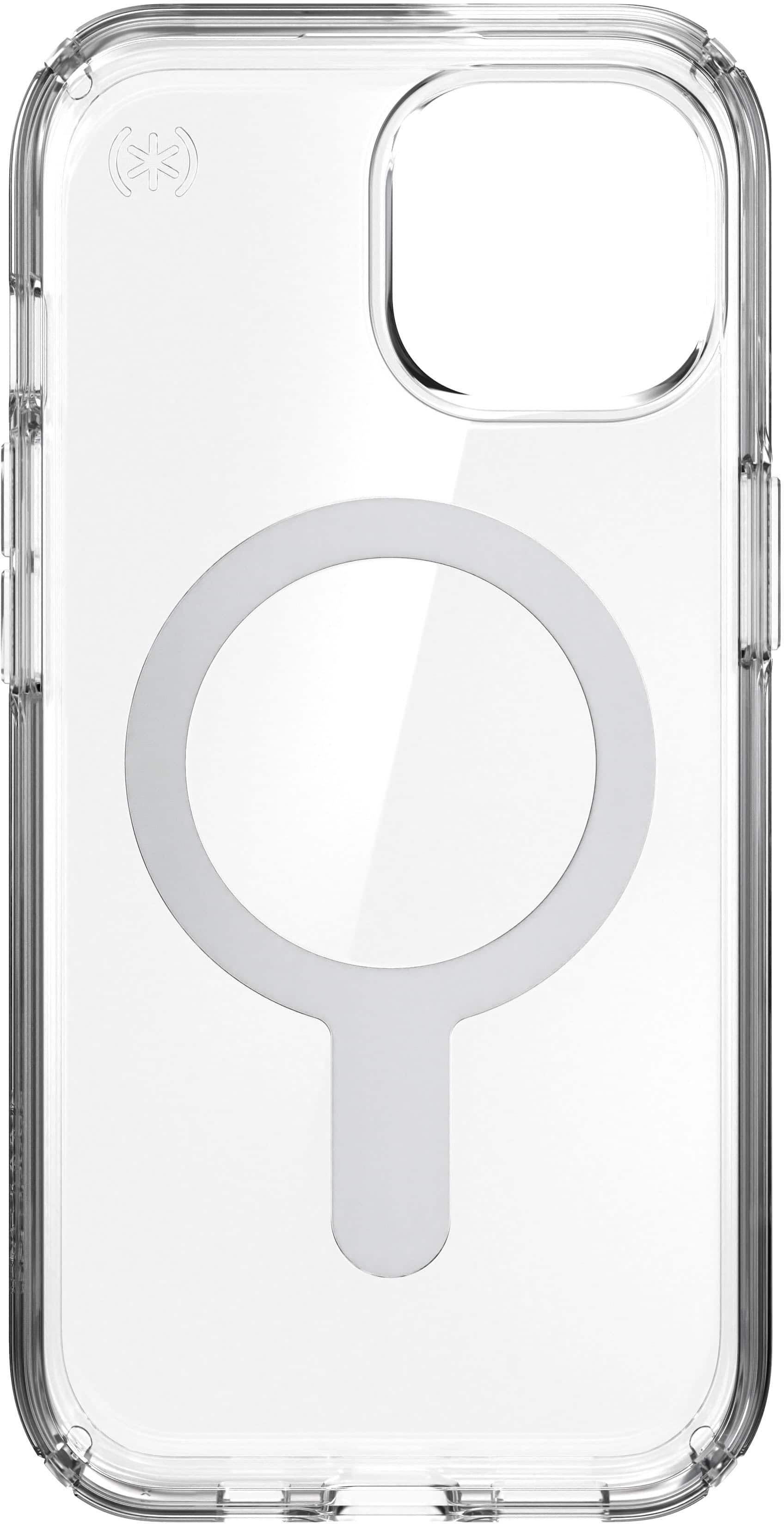 Alt View 3. Speck - Presidio Perfect-Clear ClickLock Case with MagSafe for Apple iPhone 15/14/13 - Clear/Chrome.