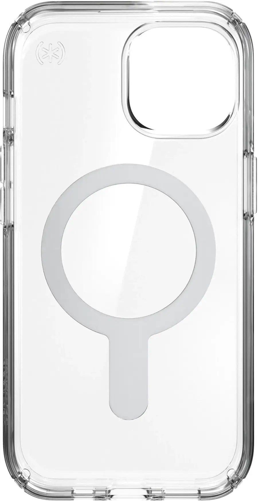 Alt View 3. Speck - Presidio Perfect-Clear ClickLock Case with MagSafe for Apple iPhone 15/14/13 - Clear/Chrome.