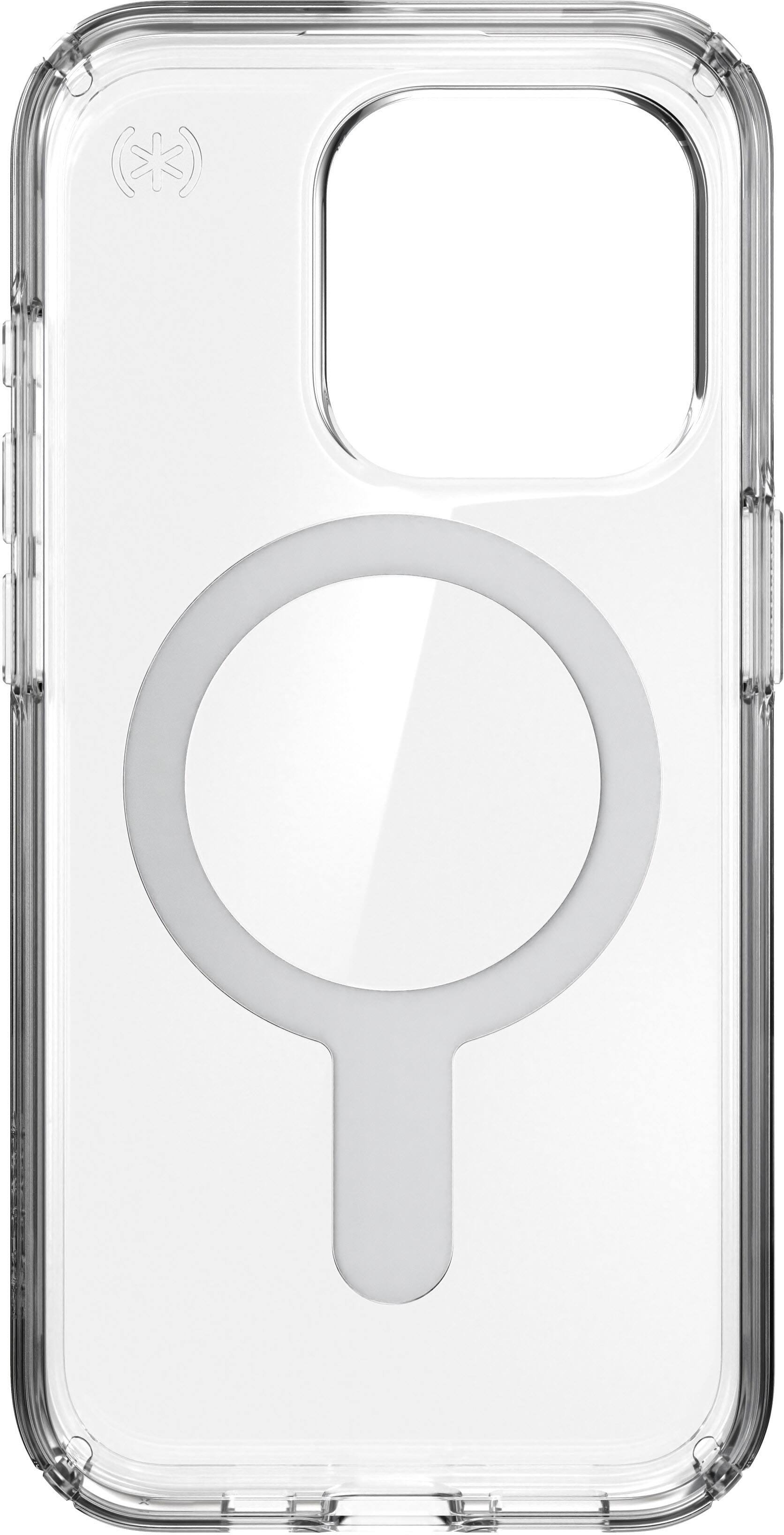 Alt View 3. Speck - Presidio Perfect-Clear ClickLock Case with MagSafe for Apple iPhone 15 Pro - Clear/Chrome.
